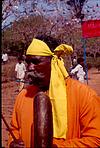 Old Artist with Tamate, in Dharwad, 1999