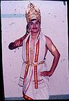 A character in folk play Krishna parijata carrying club (Gadhe)