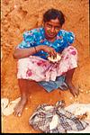 Young construction worker at her lunch