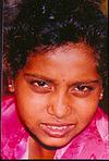 A young girl at construction site