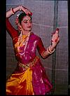 Woman with a mirror, Barata natyam pose