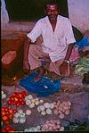 Vegetable seller at a street stall