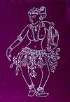 Ks Fabrics painting on Jyos sari dancing with a musical instrument