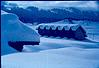 Thinly covered snow on the Shed