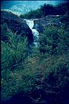 A small water fall on mountain side