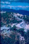 A winding road through the mountains