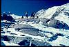 Tourists trekking  in Himalaya