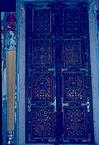 Decorated wooden door in Himachal Pradesh