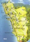 Map of Goa Showing Tourist Attractions