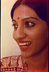 A smiling Asha sidenur, Viyyali-kawal, Bangalore, 1980