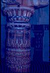 A pillar of a Goa temple with enamel painting