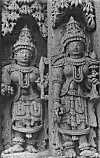 Two women at the Somanath temple, Somanathapur