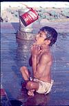 Boy having bath