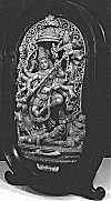 Hand carved Mahishasura Mardini (also called Chamundeshwari) along with the name of the artist