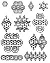 Rangoli –  various patterns created by different repetitions of the same seed-pattern