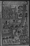 Sowgandhika parinaya, Depicting palace scene with the temples, and the road leading to temple of the Godess (Chamundi betta), 19th C, lithograph