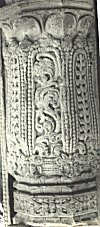 Intricate carvings on a pillar
