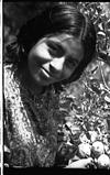 Dr. Madans grand daughter holding Shimla apples, Shimla, 1985