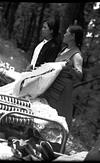 Woolen shawls for sale at Chail, Tibetan sales girls, Himachal pradesh, 1985