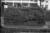 A Hero stone plus Maha sati stone depicting wife following husband on horse back, 1985