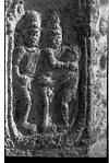 Scene at the entrance, Sculpture on the pillar, Talakadu, 1985