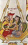 Man Fondles Two Women on a Swing<br>Mysore Traditional Painting