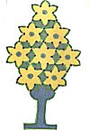 Tree with blooming flowers -- Rangoli design