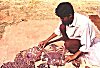 A puppeteer prepares for the show