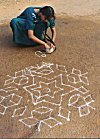 Single color rangoli.