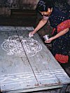 Rangoli to welcome god.