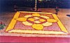 Rangoli made with petals