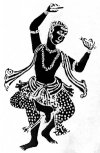 Three legged Bhringi is artistically shown as a dancer!