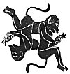 Depiction of four monkeys