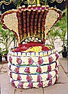 Floral Sculpture Depicting a Seven Hooded Cobra