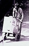 Ice-cream vendor pushing his cart