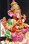 Painted Clay Idol of Lord Ganesh during Ganesh Chaturthi