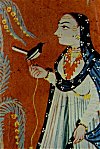 Mogul Painting: Lady with a bird