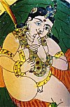 Krishna Licking Butter off his foot