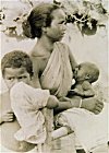 Santali mother with two children