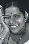 Indian Woman with her Mangalasutra (the black sacred beads)