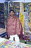 Bengali Artist with his Paintings