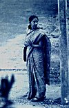 Woman in Printed Silk Saree
