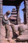 Pagoda and an Old Man