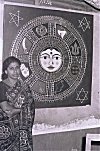 Artist Kamalakshi with her Painting 