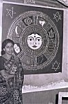 Artist Kamalakshi with her Painting