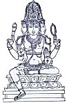 Lord Brahma from a Sculptural Textbook