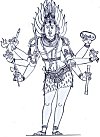Eight Handed Lord Shiva by G. Gnanananda