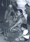 Devotees Enjoying Temple Food