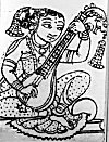 A Girl Practicing the Veena  instrument