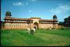 Lawn Maintenance in  front of a Fort